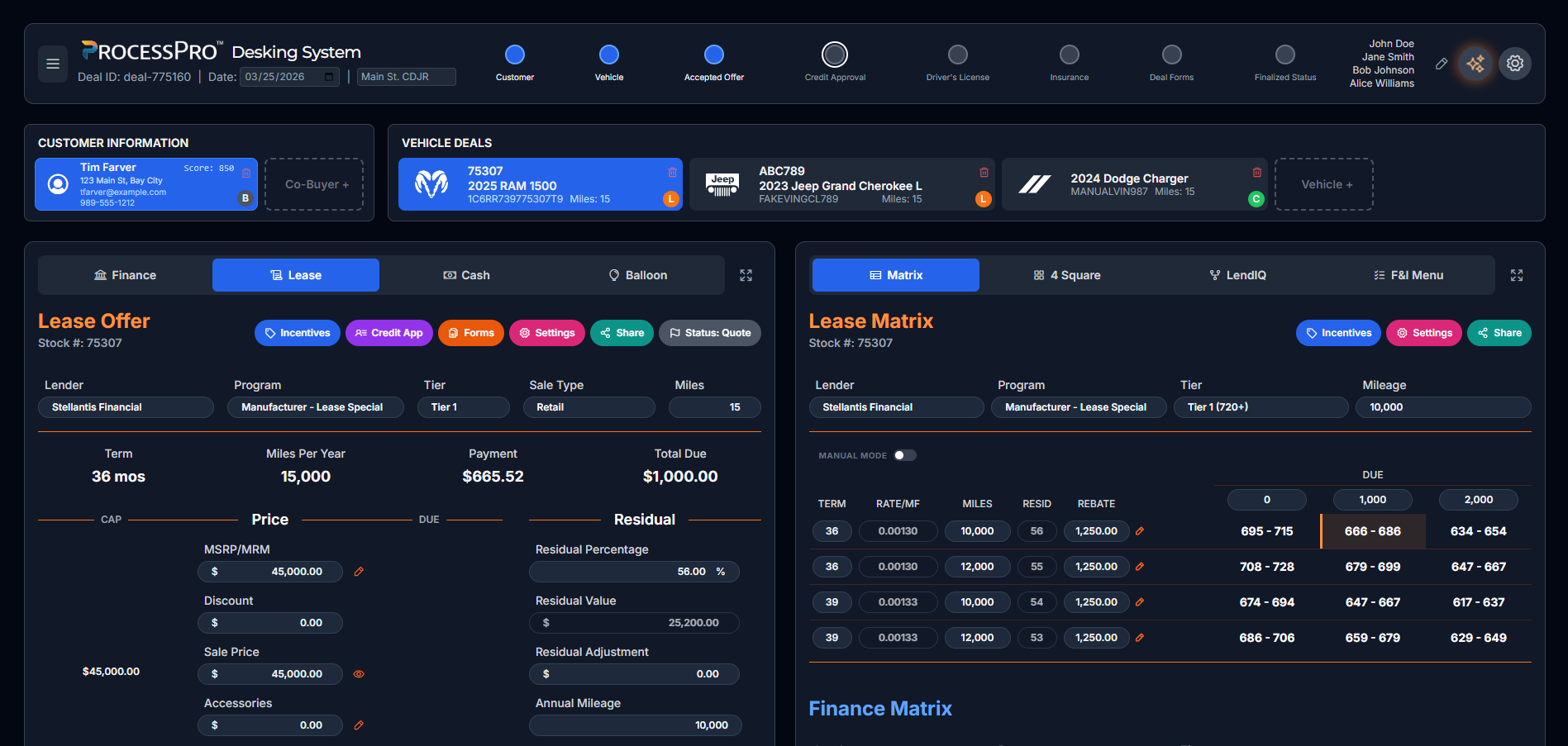 Desking — Lease Matrix